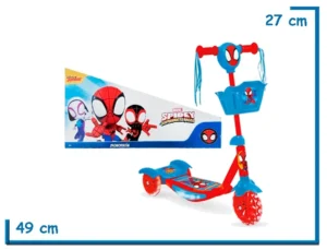 SPIDEY MONOPATIN ROJO 3 RUEDAS LUZ Y SONIDO