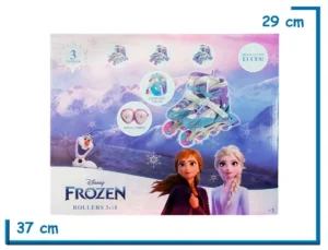 FROZEN ROLLERS CON PROTECCION 3 EN 1 CON LUCES TALLE S 30-33