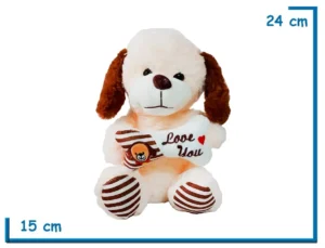 2X1 PELUCHE PERRITO CON HUESO LOVE YOU