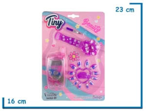 TINY FASHION MAKE UP CELULAR CON SOMBRAS Y U¥AS POSTIZAS EN BLISTER