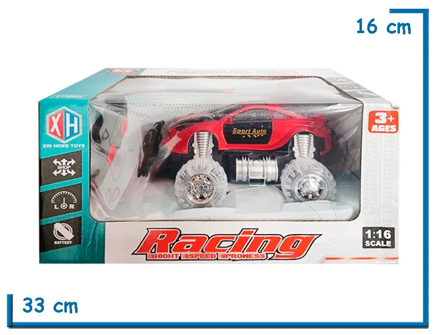 RACING HSP AUTO ROJO CON LUZ RC 1.16