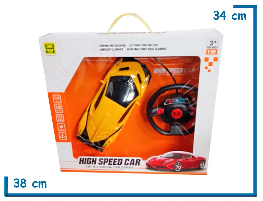 HIGH SPEED CAR 1.16 CONTROL REMOTO AMARILLO