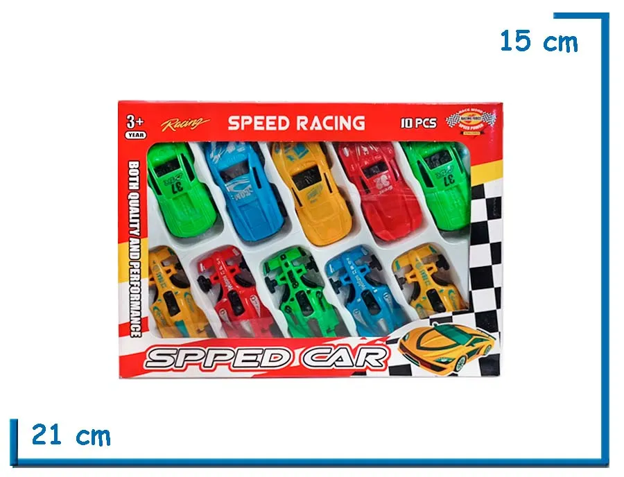 SPEED CAR SET X10 AUTITOS EN CAJA