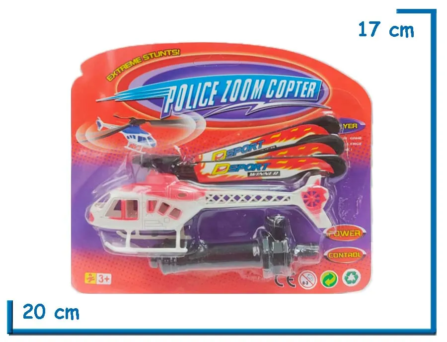 POLICE ZOOM COPTER ROJO HELICOPTERO LANZADOR