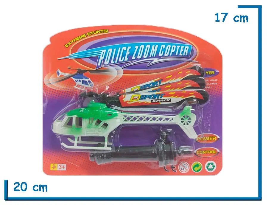 POLICE ZOOM COPTER VERDE HELICOPTERO LANZADOR