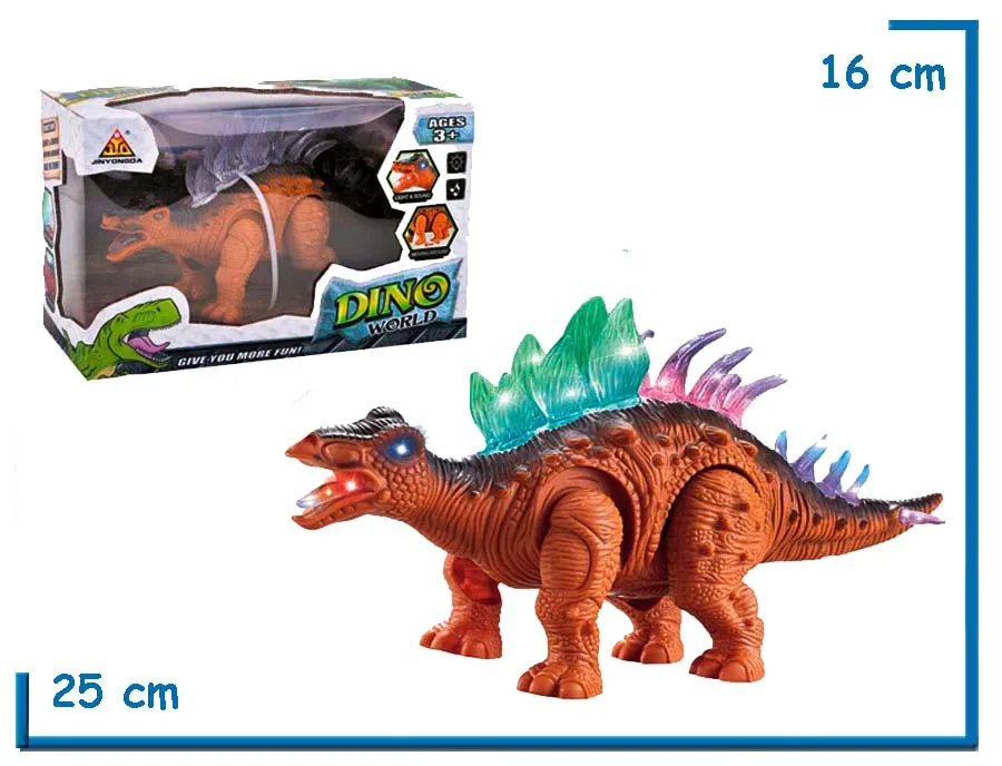 DINO WORLD STEGOSAURIO CON LUZ Y SONIDO