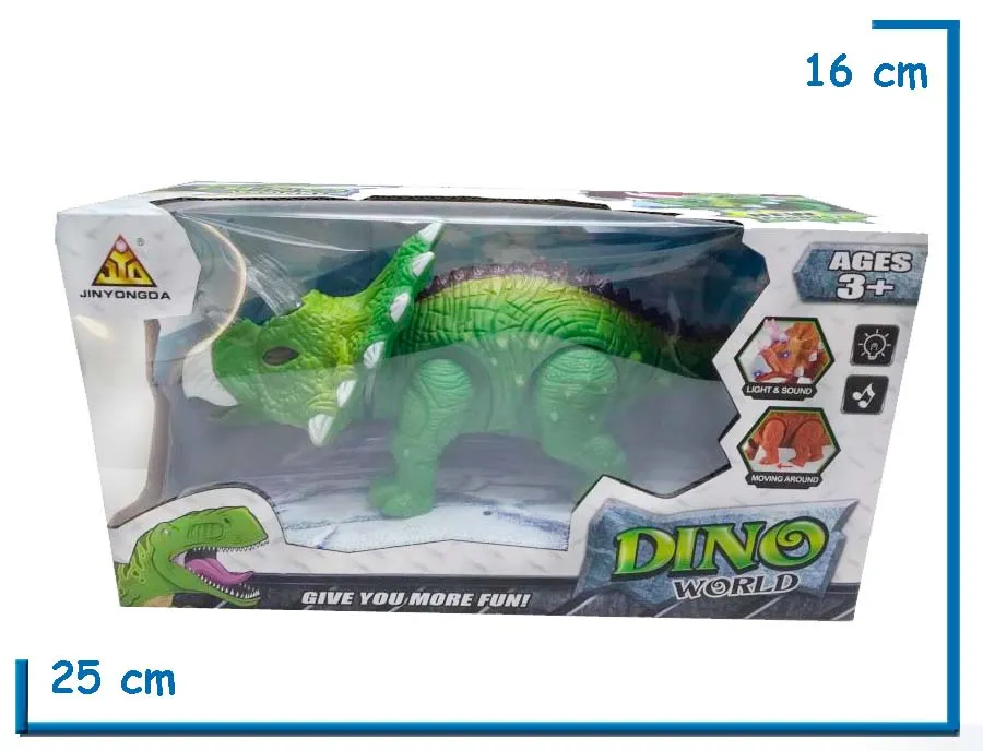 DINO WORLD TRICERATOPS CON LUZ Y SONIDO