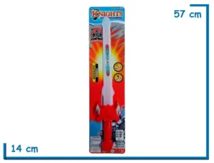 KNIGHTS POWER SUPERIOR ESPADA ROJA CON LUZ Y SONIDO EN BLISTER
