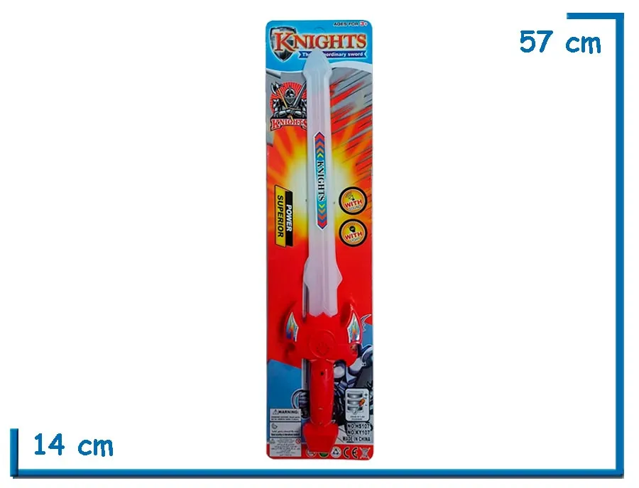 KNIGHTS POWER SUPERIOR ESPADA ROJA CON LUZ Y SONIDO EN BLISTER