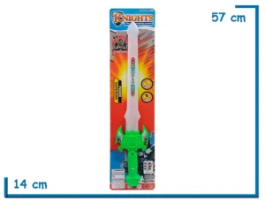 KNIGHTS POWER SUPERIOR ESPADA VERDE CON LUZ Y SONIDO EN BLISTER