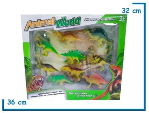 ANIMAL WORLD SET DE DINOS EN CAJA