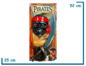 PIRATES CONJUNTO CIMITARRA Y MASCARA CALAVERA EN BLISTER