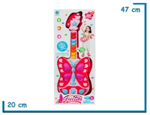GUITAR BUTTERFLY MUSIC FUCSIA GUITARRA CON LUZ Y SONIDO