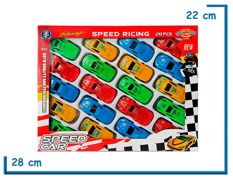 SPEED CAR SET X20 AUTITOS EN CAJA