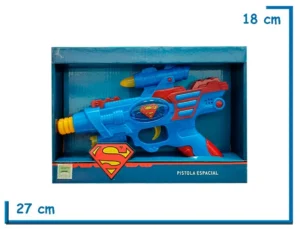 PISTOLA ESPACIAL MEDIANA SUPERMAN EN CAJA