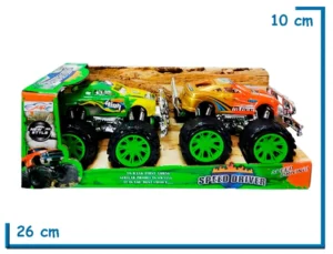 SPEED DRIVER SET X2 CAMIONETAS VERDE Y NARANJA A FRICCION