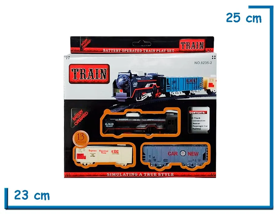 TRAIN TREN A PILA CON VIAS EN CAJA