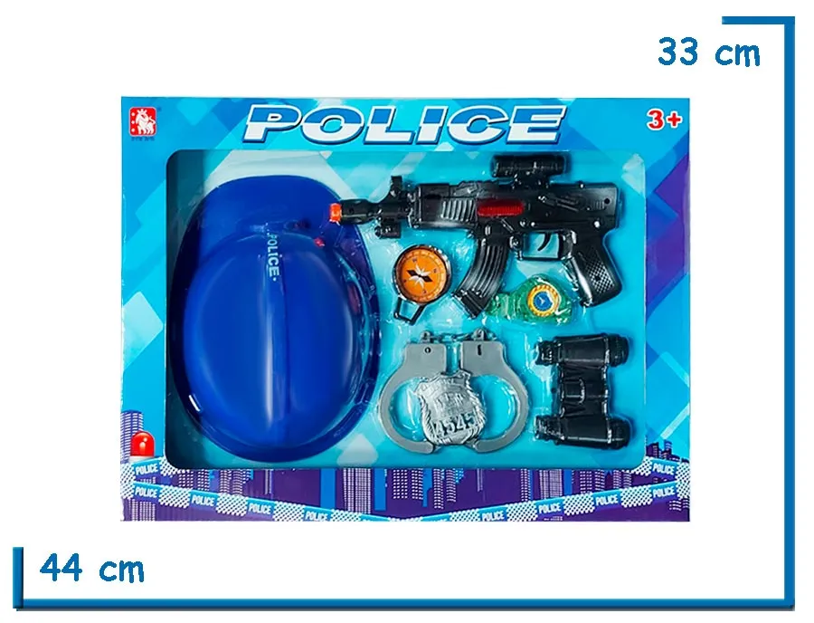 POLICE PLAYSET CONJUNTO DE POLICIA CON CASCO EN CAJA