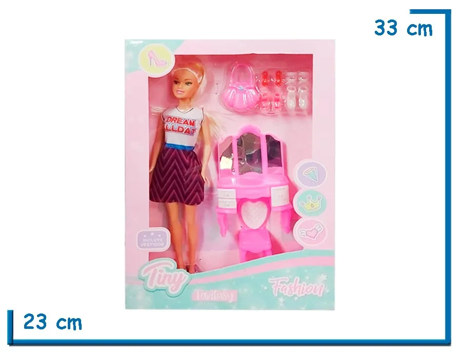 TINY FASHION MUÑECA VESTIDO DREAM ALLDAT CON TOCADOR