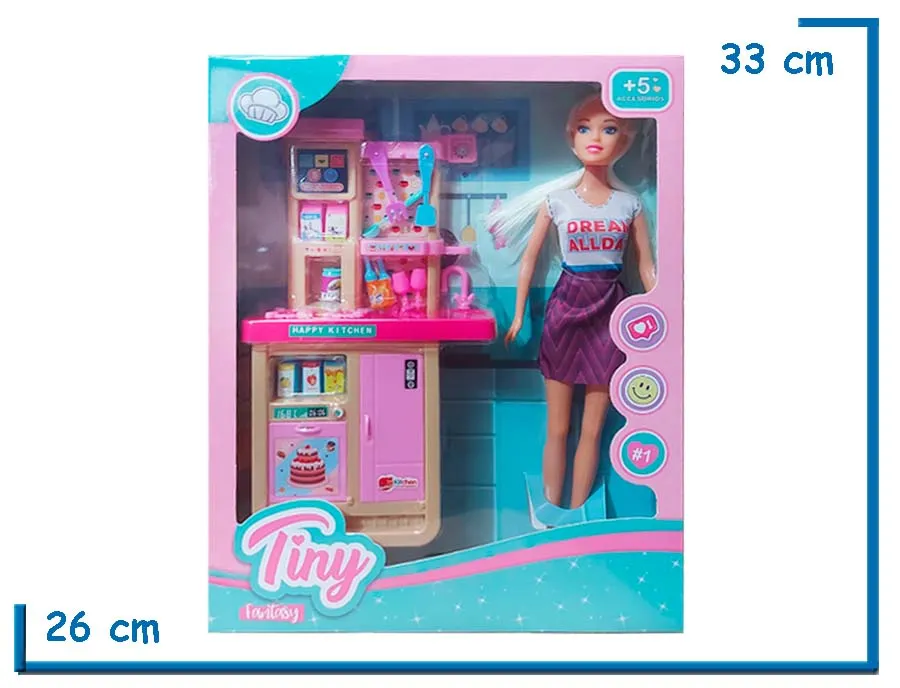 TINY FANTASY MU¥ECA VESTIDO DREAM ALLDAT CON COCINA