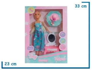 TINY FASHION MUÑECA CELESTE CON TOCADOR