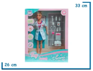 TINY FANTASY DOCTORA MUÑECA REMERA ROSA Y CELESTE
