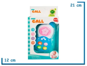 MINI CALL CELULAR CELESTE INTERACTIVO LUZ Y SONIDO