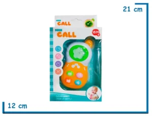 MINI CALL CELULAR NARANJA INTERACTIVO LUZ Y SONIDO