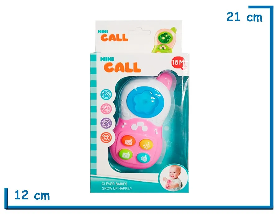 MINI CALL CELULAR ROSA INTERACTIVO LUZ Y SONIDO
