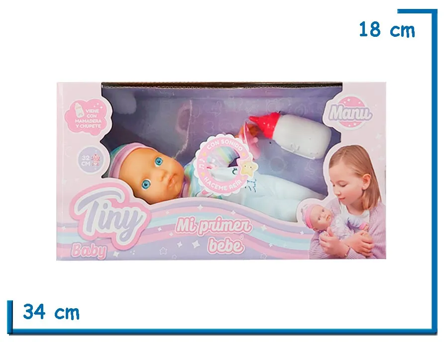 TINY BABY MI PRIMER BEBE BLANCO CON ACCESORIOS Y SONIDO