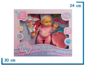 TINY BEBE HORA DE COMER ROPITA OSO CON ACCESORIOS