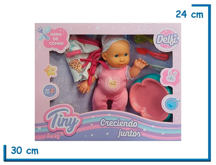 TINY BEBE HORA DE COMER ROPITA OSO CON ACCESORIOS