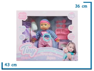 TINY BABY HORA DE JUGAR ROPA RAYADA CON ACCESORIOS Y SONIDO