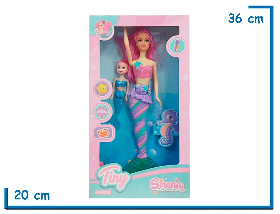TINY SIRENA LILA MU¥ECA CON MINI SIRENA
