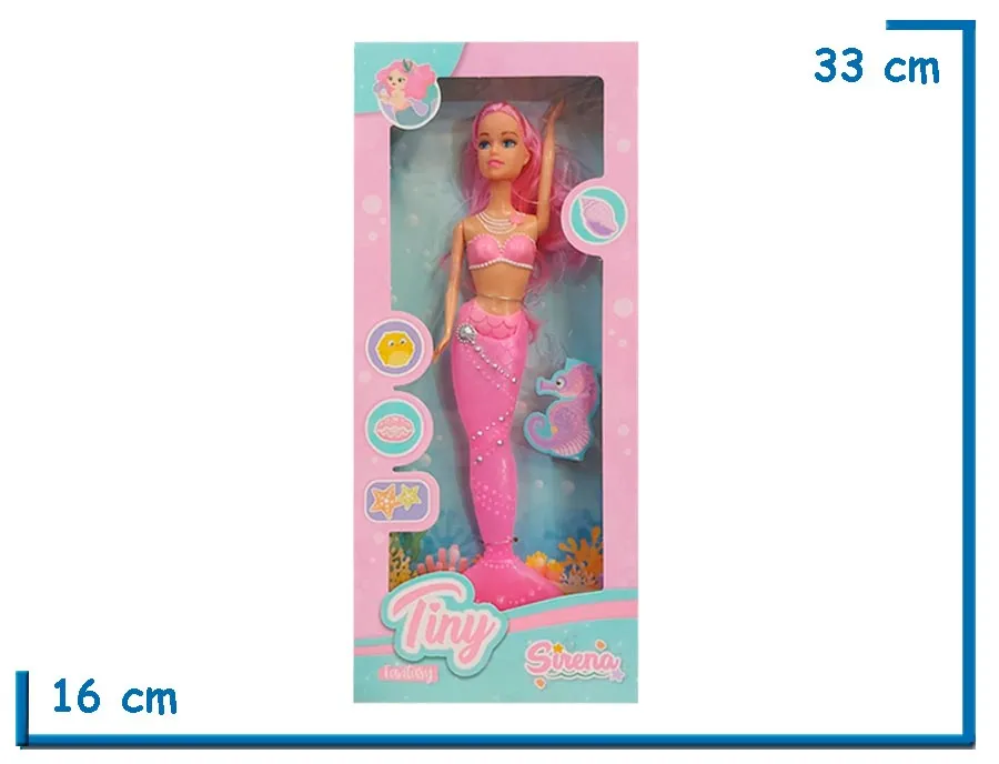 TINY SIRENA ROSA MU¥ECA SIRENA EN CAJA