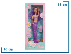 TINY SIRENA VIOLETA MU¥ECA SIRENA EN CAJA