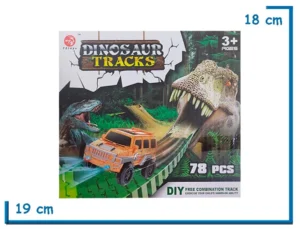 DINOSAUR TRACKS PISTA MODULAR CON AUTO EN CAJA
