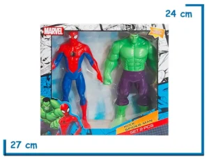 SPIDER-MAN & HULK FIGURAS DE ACCION EN CAJA 23CM