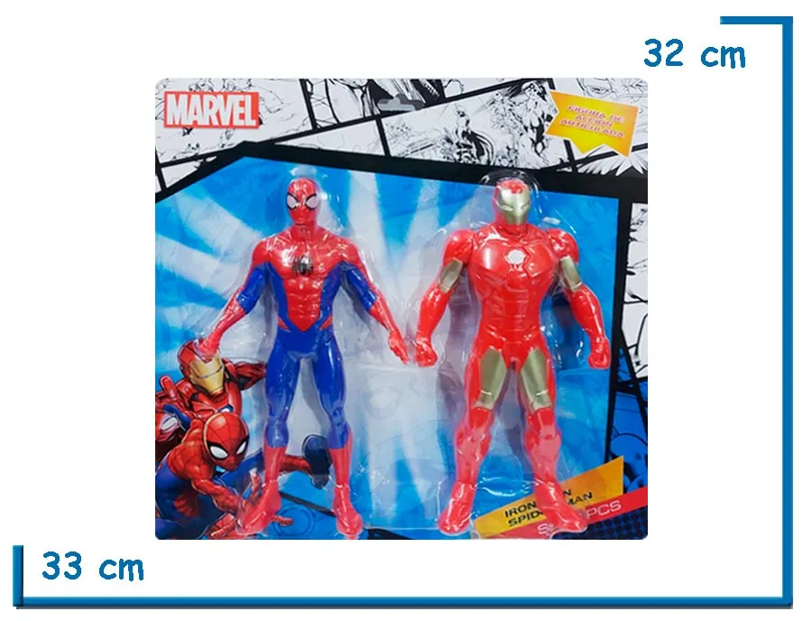 SPIDER-MAN & IRON MAN FIGURAS DE ACCION EN BLISTER 23CM