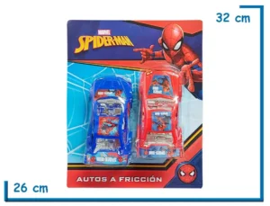 SPIDER-MAN SET X2 AUTOS A FRICCION MEDIANOS EN BLISTER
