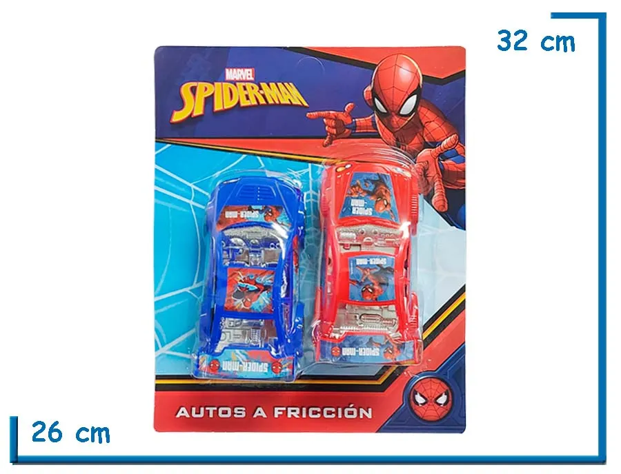 SPIDER-MAN SET X2 AUTOS A FRICCION MEDIANOS EN BLISTER