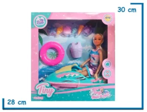 TINY FANTASY MU¥ECA MALLA LILA CON MOTO DE AGUA