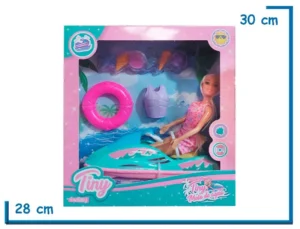 TINY FANTASY MU¥ECA MALLA ROSA CON MOTO DE AGUA