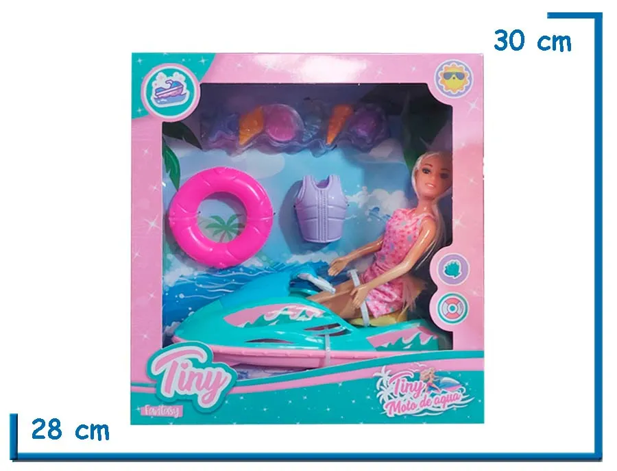 TINY FANTASY MU¥ECA MALLA ROSA CON MOTO DE AGUA