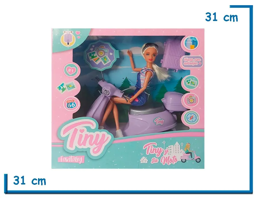 TINY FANTASY MUÑECA OVEROL JEAN CON MOTO