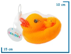 SET CHIFLES PATO Y 3 PATITOS BOLSA DE RED