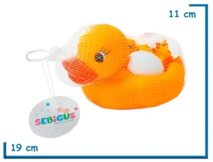 SET CHIFLES PATO PATITOS Y HUEVITOS BOLSA DE RED