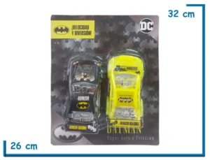 BATMAN SET X2 AUTOS A FRICCION MEDIANOS EN BLISTER