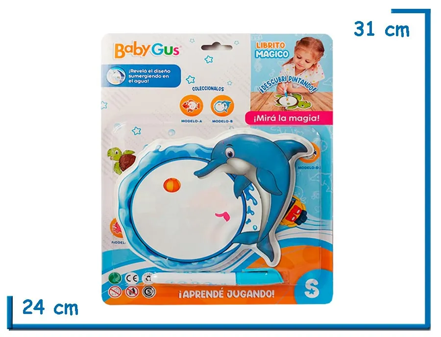BABY GUS LIBRITO MAGICO AGUA DELFIN PARA PINTAR
