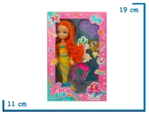 TINY LUCY POP MUÑECA SIRENA AMARILLA CON ACCESORIOS